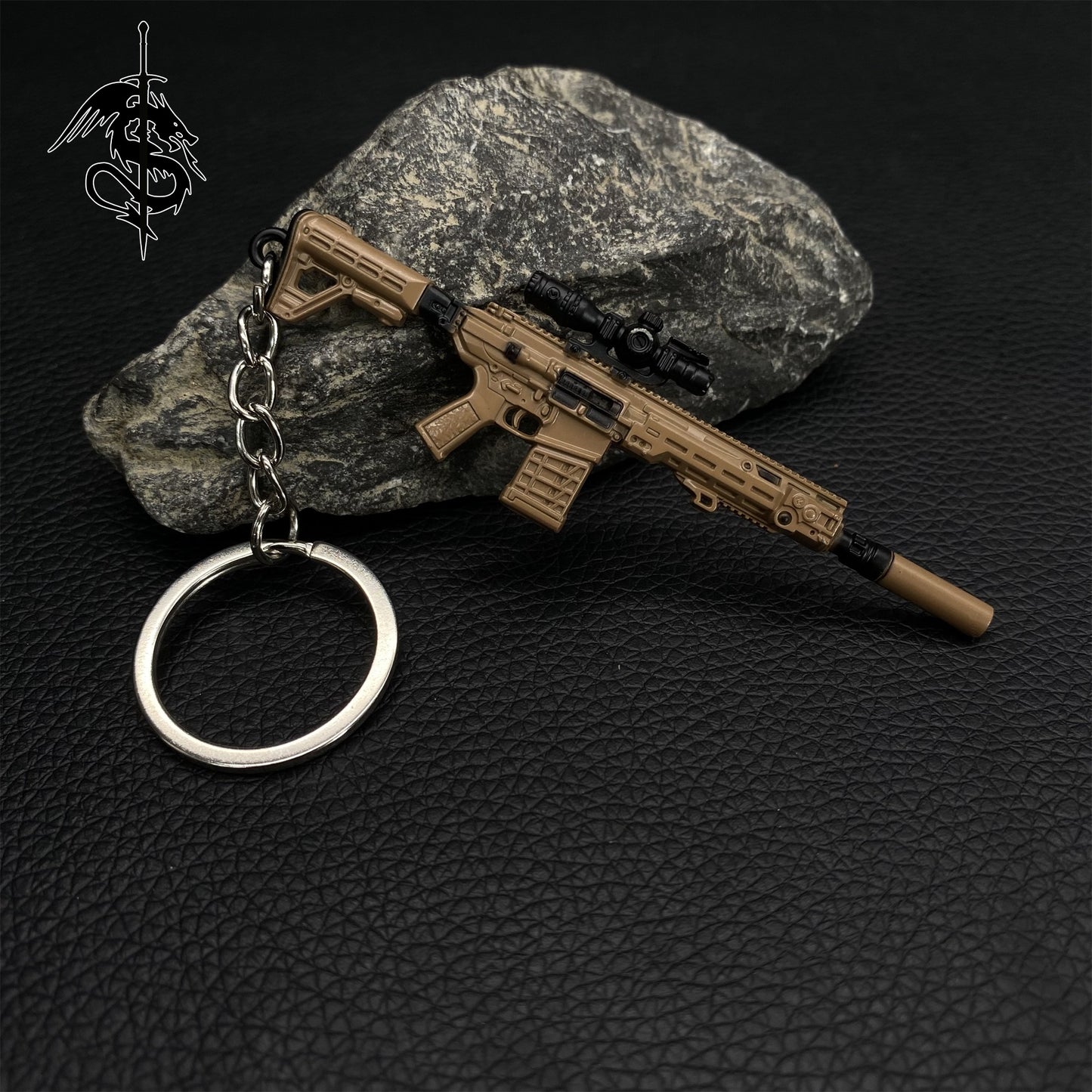 Metal M7 Rifle Gun Key Ring Backpack Pendant