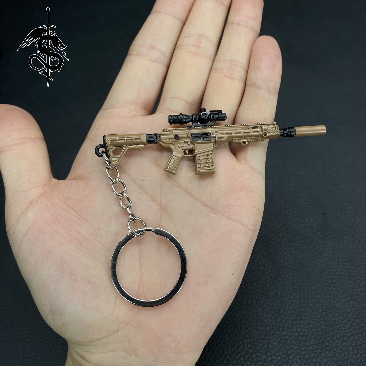 Metal M7 Rifle Gun Key Ring Backpack Pendant