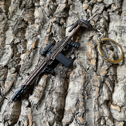 Tiny MK14 Assault Metal Gun Keychain