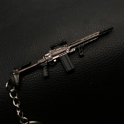 Tiny MK14 Assault Metal Gun Keychain
