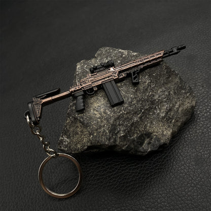 Tiny MK14 Assault Metal Gun Keychain