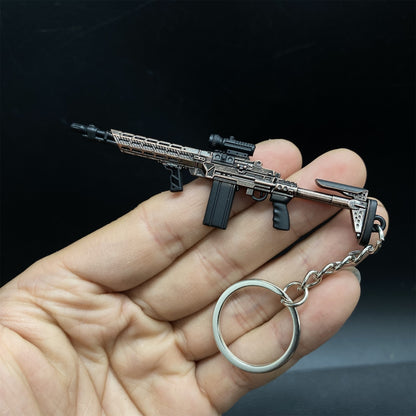 Tiny MK14 Assault Metal Gun Keychain