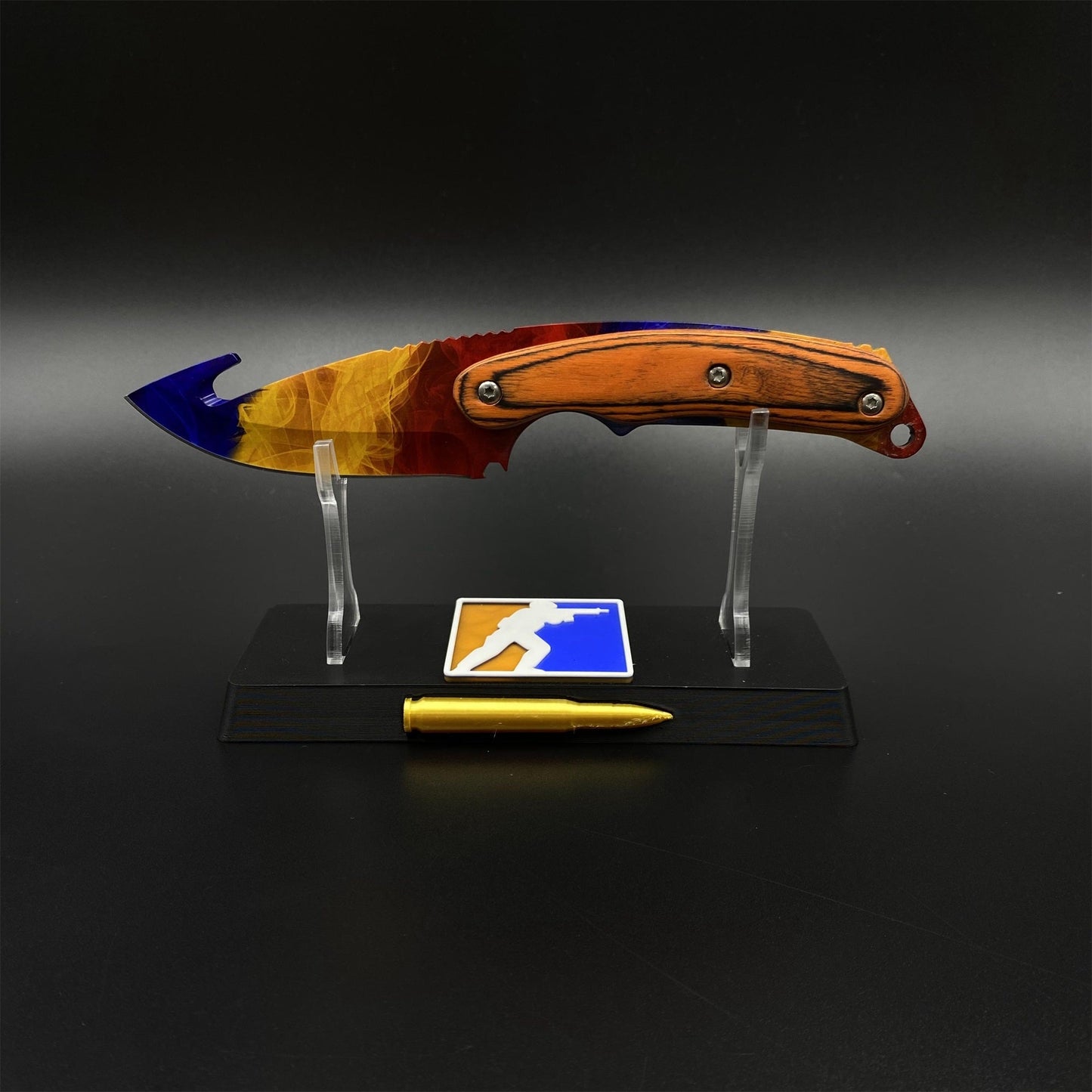 420 Steel CS2 Fire Gradient Knife Collectible Model Outdoor Camping Knife