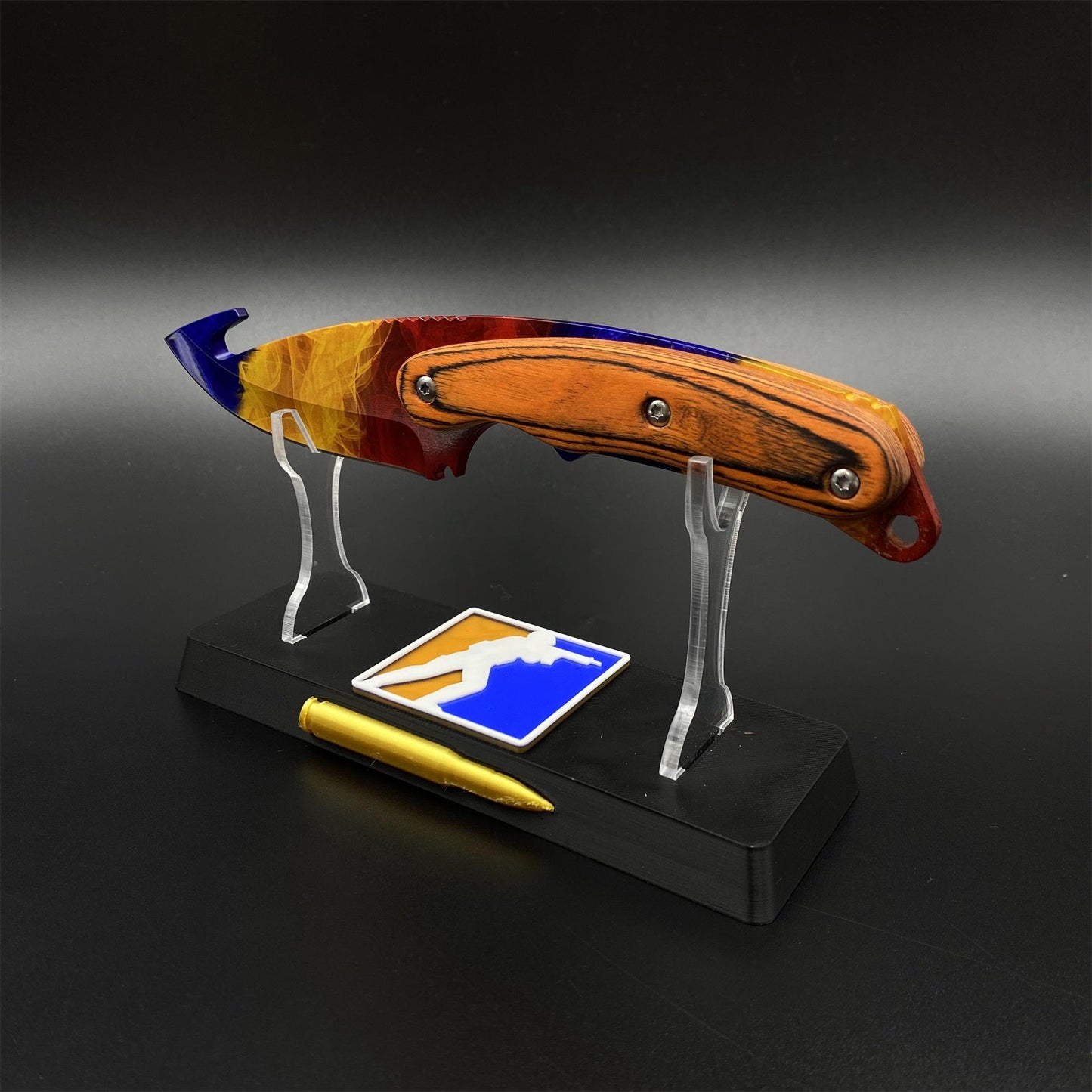 420 Steel CS2 Fire Gradient Knife Collectible Model Outdoor Camping Knife