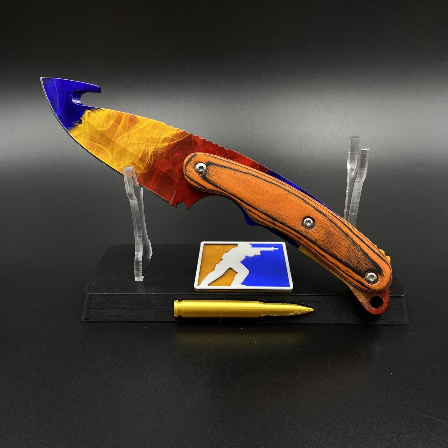 420 Steel CS2 Fire Gradient Knife Collectible Model Outdoor Camping Knife