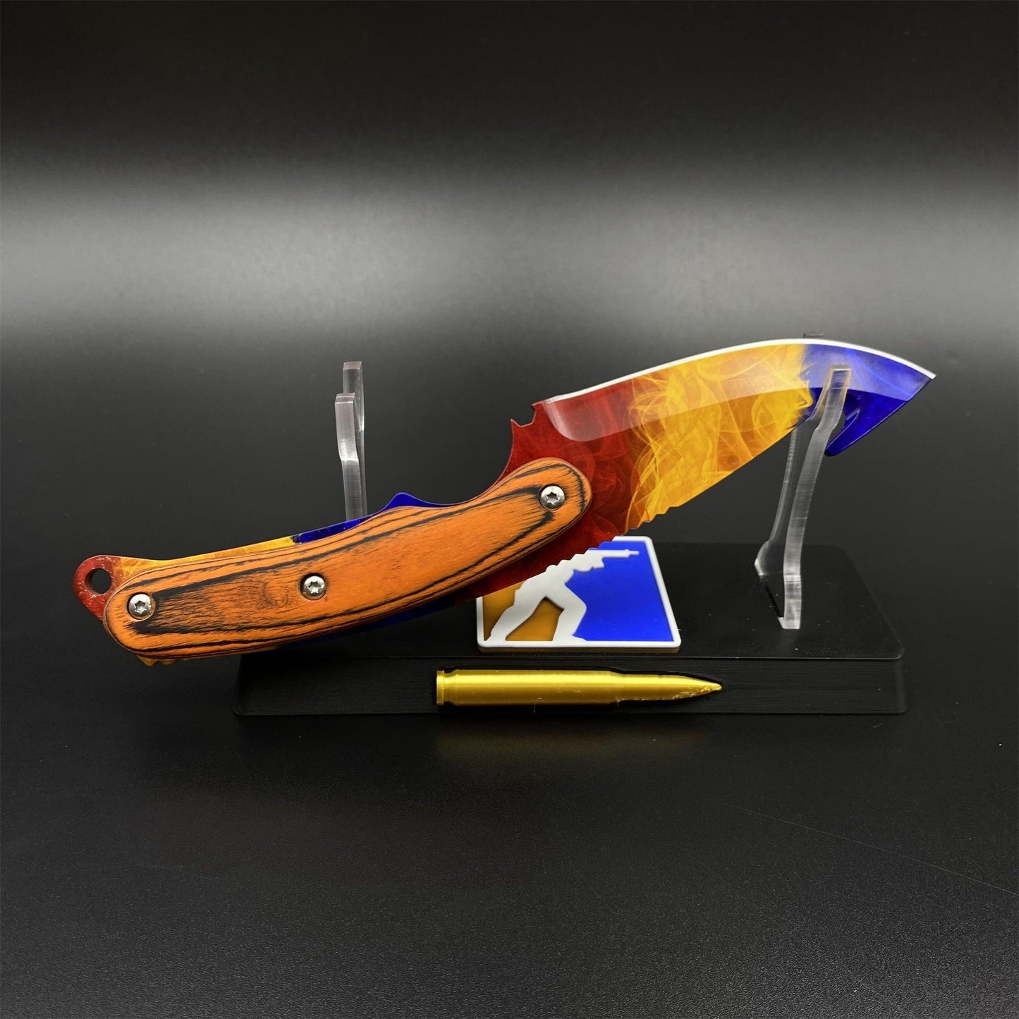 420 Steel CS2 Fire Gradient Knife Collectible Model Outdoor Camping Knife