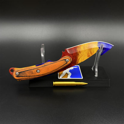 420 Steel CS2 Fire Gradient Knife Collectible Model Outdoor Camping Knife