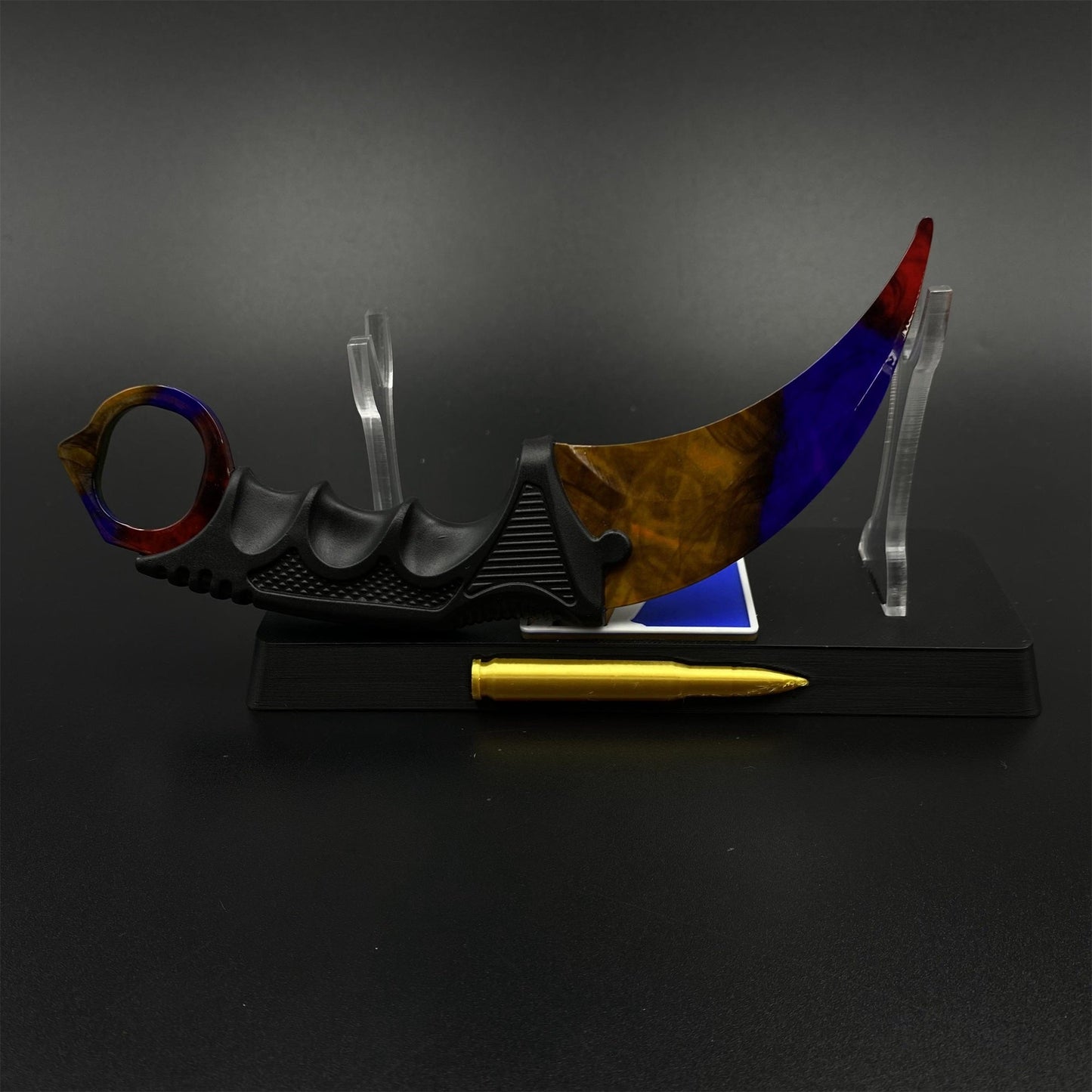 CS2 Game Karambit Marble Fade Skin Replica Dull Blade Trainer Knife For Collection