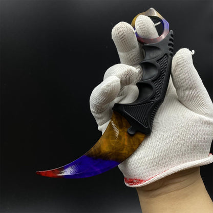 CS2 Game Karambit Marble Fade Skin Replica Dull Blade Trainer Knife For Collection