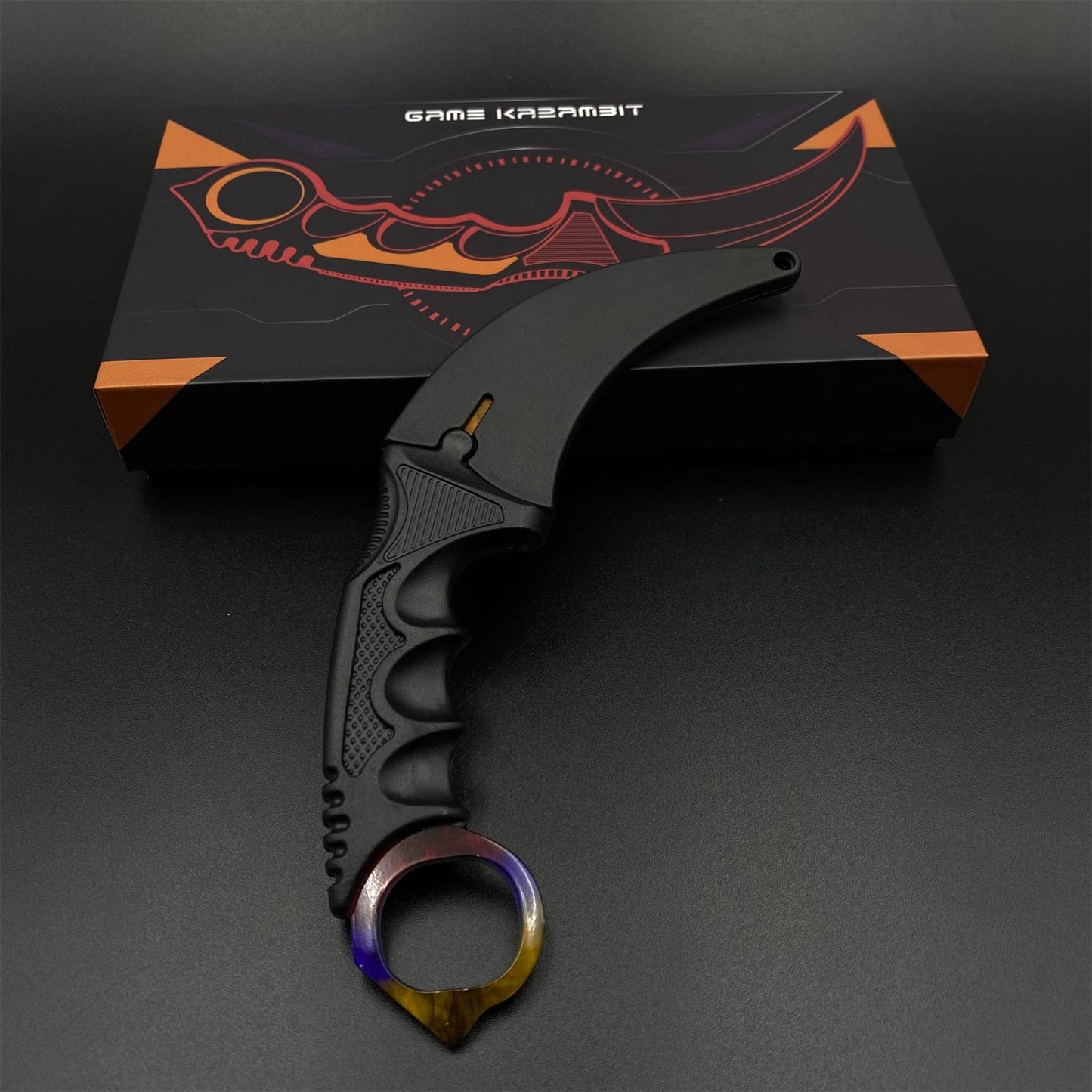 CS2 Game Karambit Marble Fade Skin Replica Dull Blade Trainer Knife For Collection