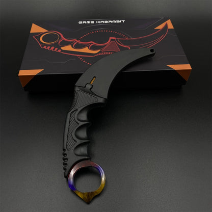 CS2 Game Karambit Marble Fade Skin Replica Dull Blade Trainer Knife For Collection