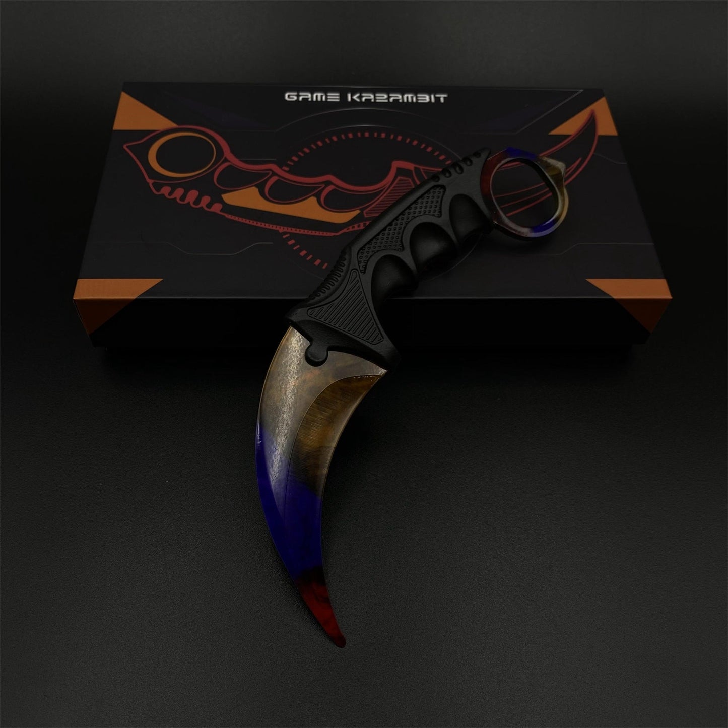 CS2 Game Karambit Marble Fade Skin Replica Dull Blade Trainer Knife For Collection