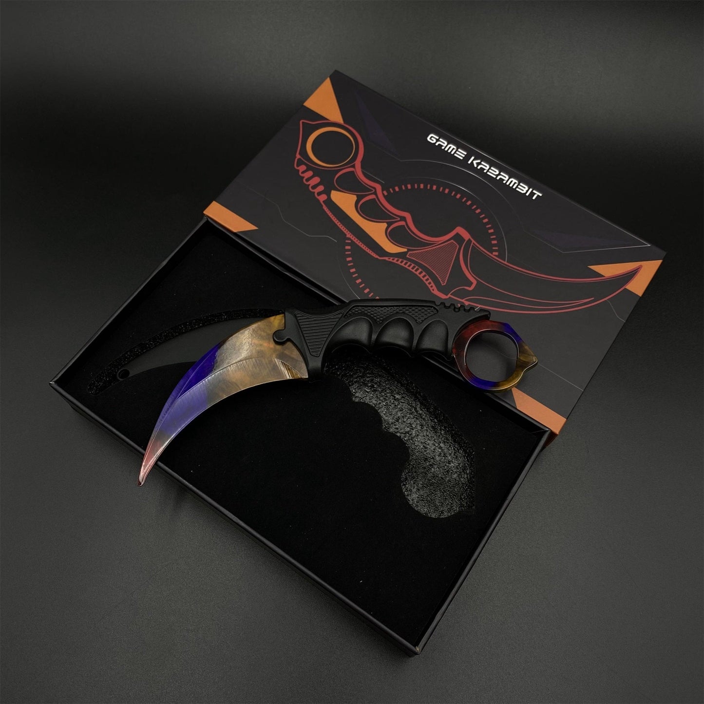CS2 Game Karambit Marble Fade Skin Replica Dull Blade Trainer Knife For Collection