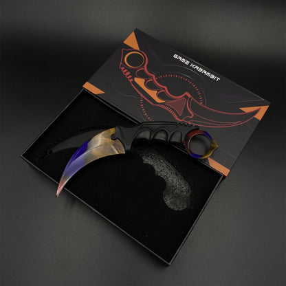 CS2 Game Karambit Marble Fade Skin Replica Dull Blade Trainer Knife For Collection