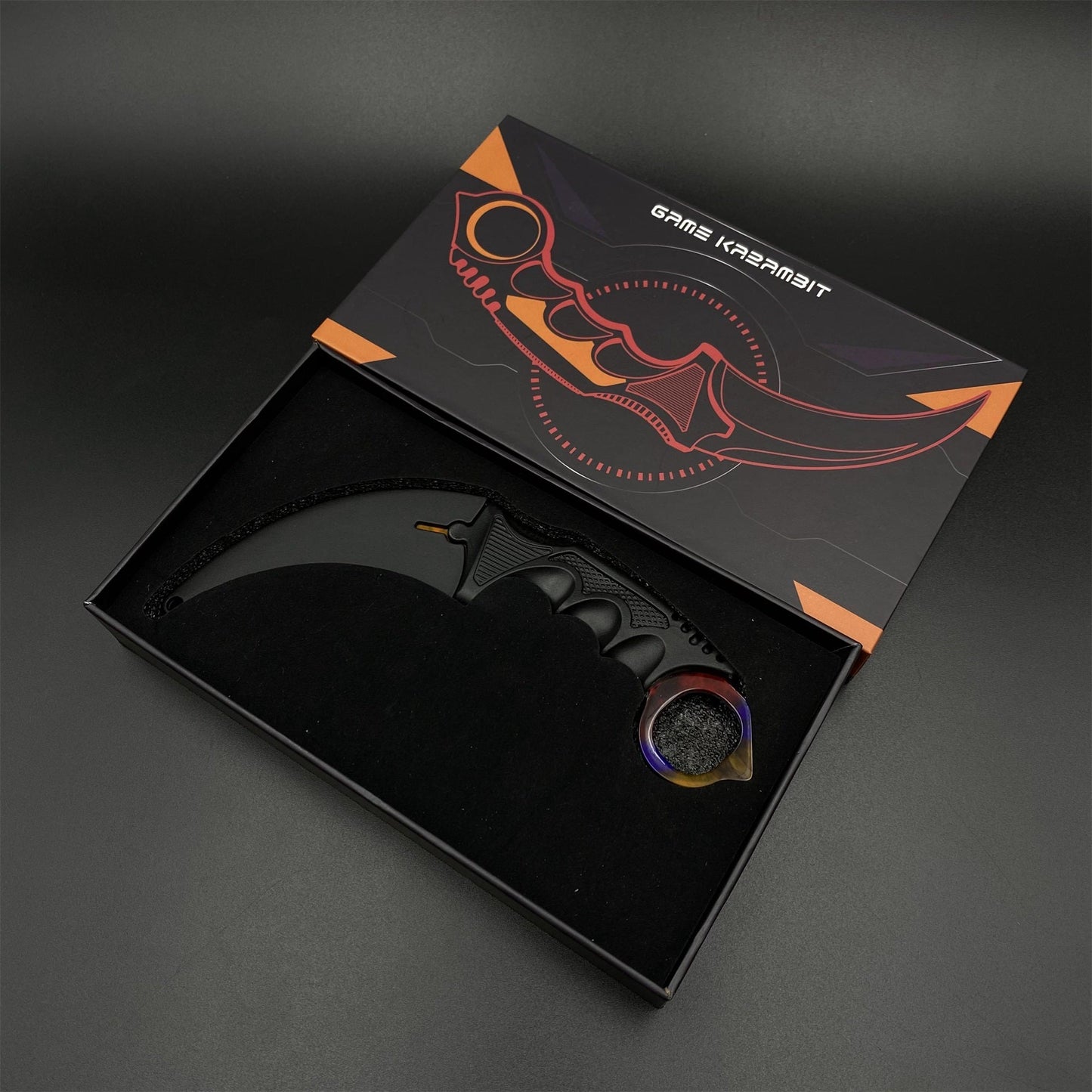 CS2 Game Karambit Marble Fade Skin Replica Dull Blade Trainer Knife For Collection