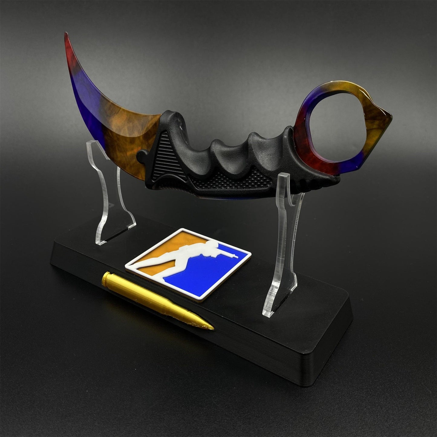 CS2 Game Karambit Marble Fade Skin Replica Dull Blade Trainer Knife For Collection