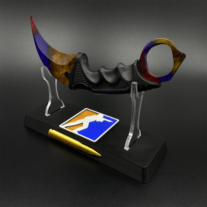 CS2 Game Karambit Marble Fade Skin Replica Dull Blade Trainer Knife For Collection