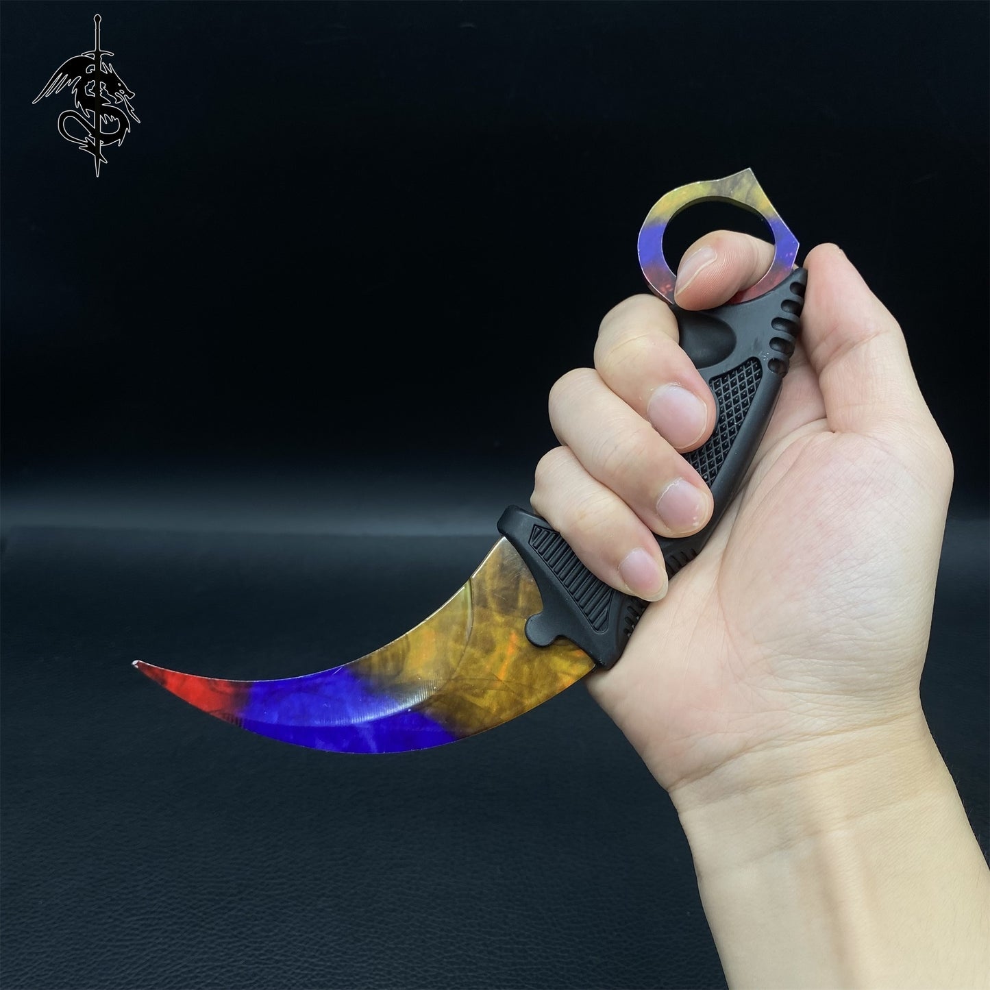 Marble Fade Skin Flip Knife & Stickers & 4 Keychains &Random 1 AK With Gift Case