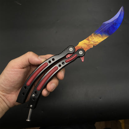Marble Fade Skin Karambit Trainer & Balisong Knife Gift Case
