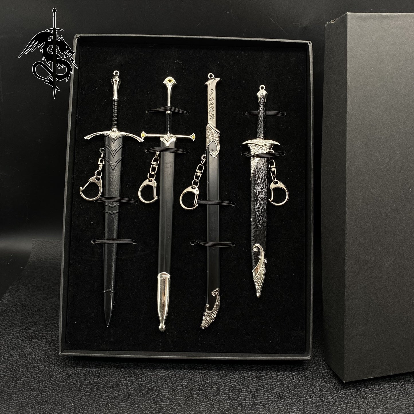 Metal Medieval Knight Swords Replica 4 in 1 Gift Box