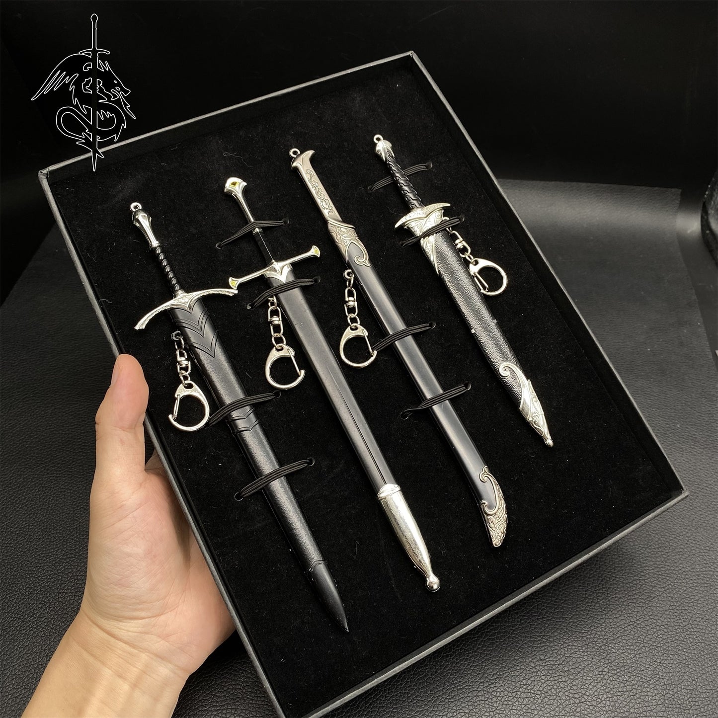 Metal Medieval Knight Swords Replica 4 in 1 Gift Box