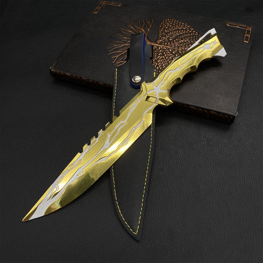 Metal Golden Smite Knife Metal Melee Weapon Game Prop