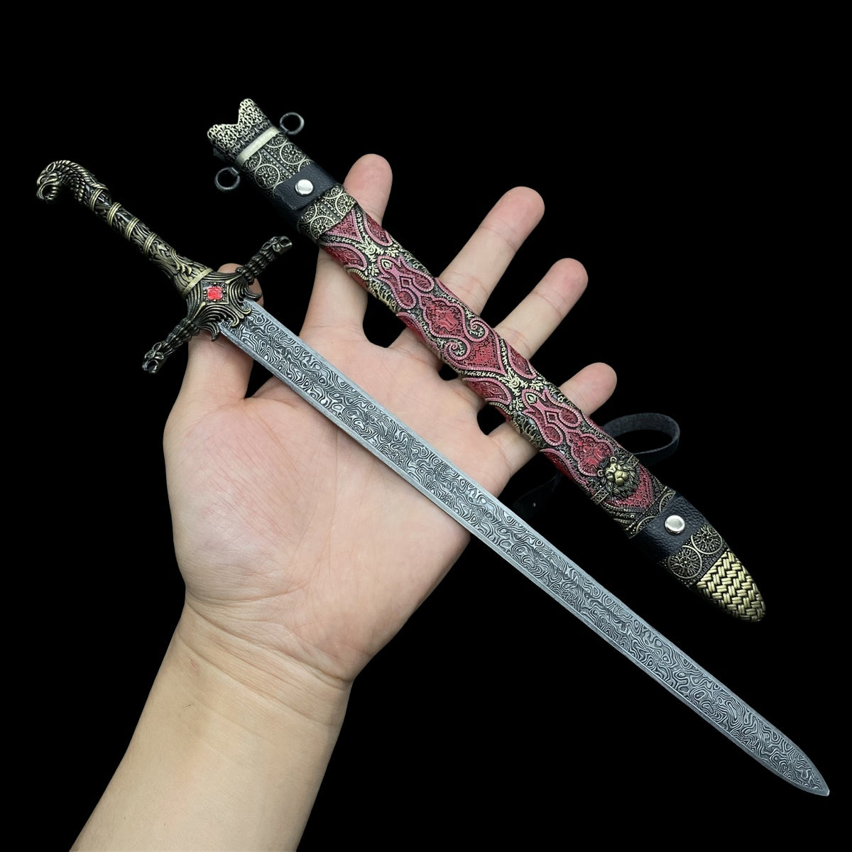 Middle Ages Sword Metal Replica Cold Weapon Mini Art Collection 12 Options