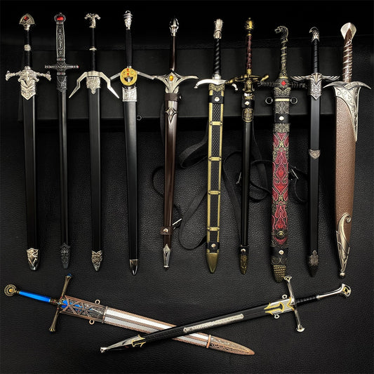 Middle Ages Sword Metal Replica Cold Weapon Mini Art Collection 12 Options