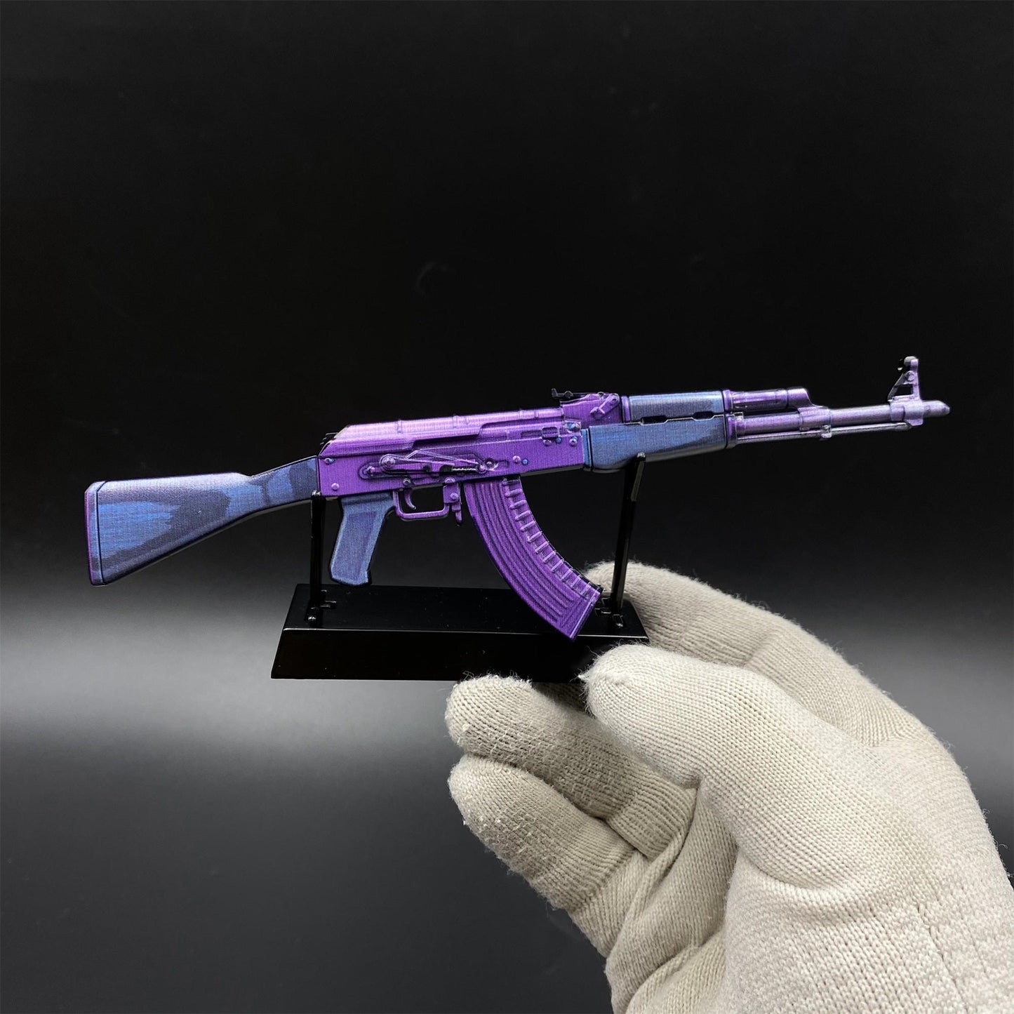 Hot Game CS2 Tiny Gun AK47 Midnight Laminate Metal Replica Game Prop Collectible