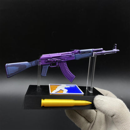 Hot Game CS2 Tiny Gun AK47 Midnight Laminate Metal Replica Game Prop Collectible
