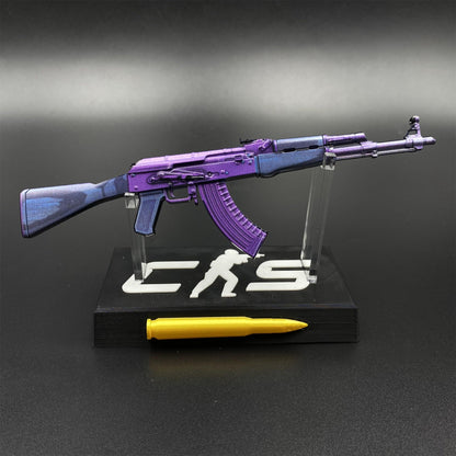 Hot Game CS2 Tiny Gun AK47 Midnight Laminate Metal Replica Game Prop Collectible