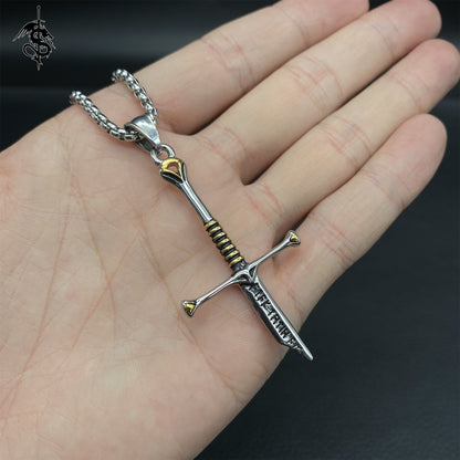 Middle Age Broken Holy Sword King Elendil Narsil Necklace Cool Collective Jewelry