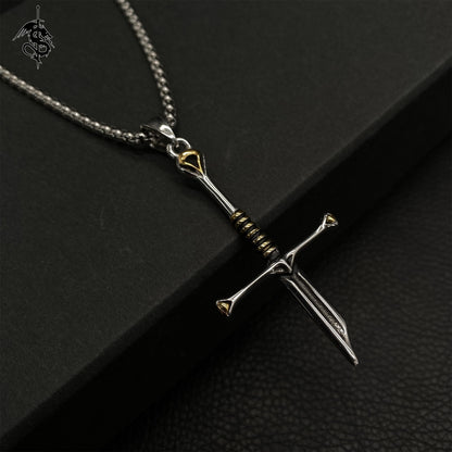 Middle Age Broken Holy Sword King Elendil Narsil Necklace Cool Collective Jewelry