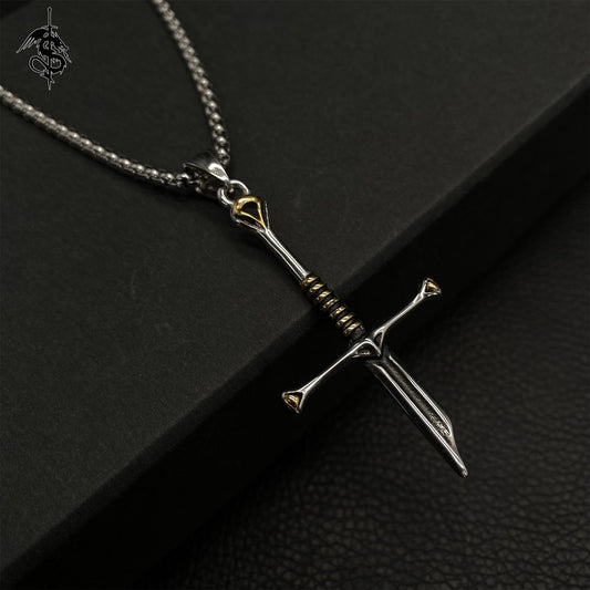 Middle Age Broken Holy Sword King Elendil Narsil Necklace Cool Collective Jewelry