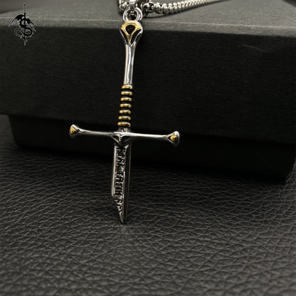 Middle Age Broken Holy Sword King Elendil Narsil Necklace Cool Collective Jewelry