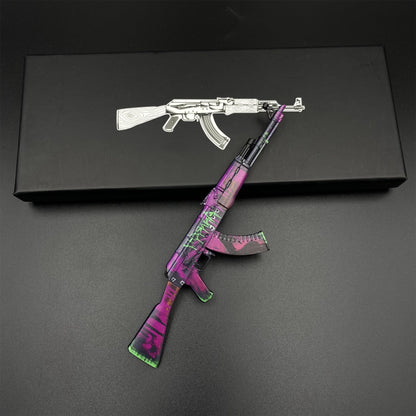 Hot Game CS2 Tiny Gun AK47 Neon Revolution Metal Replica Game Prop Collectible