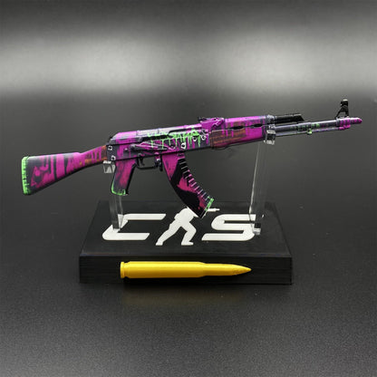 Hot Game CS2 Tiny Gun AK47 Neon Revolution Metal Replica Game Prop Collectible