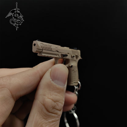 Tiny SIC Sauer P320-M17 Metal Gun Keychain