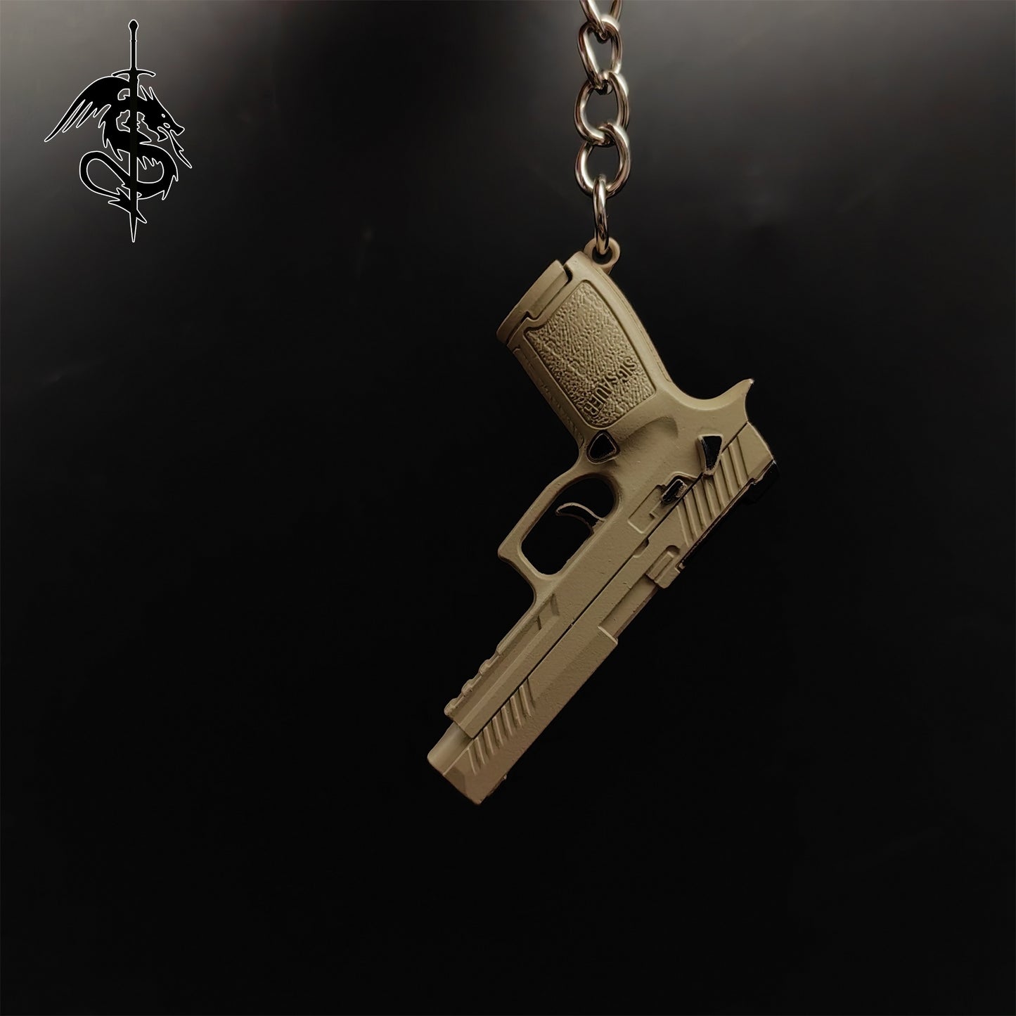 Tiny SIC Sauer P320-M17 Metal Gun Keychain