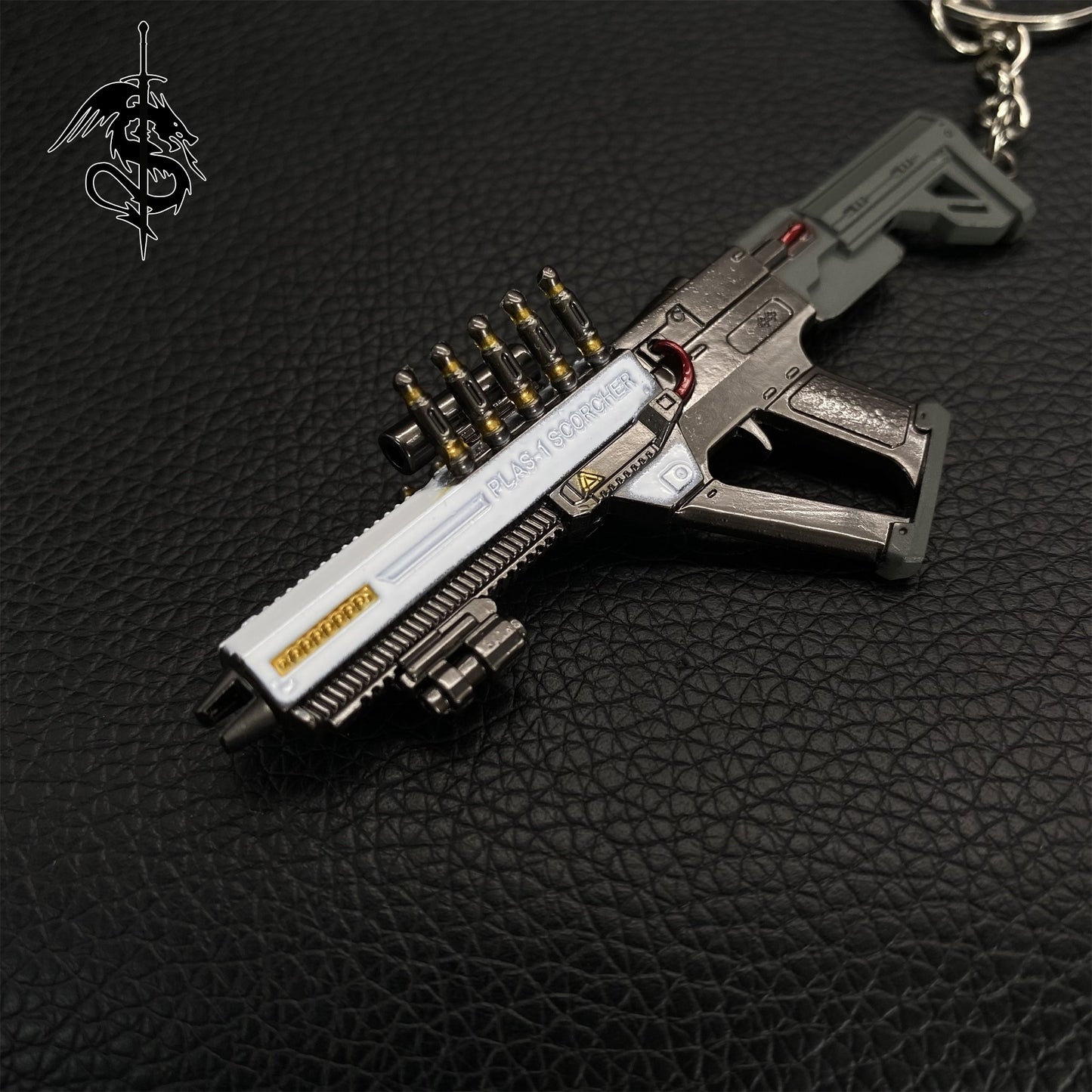 Game PLAS-1 Mini Gun KeyRing Metal Pendant