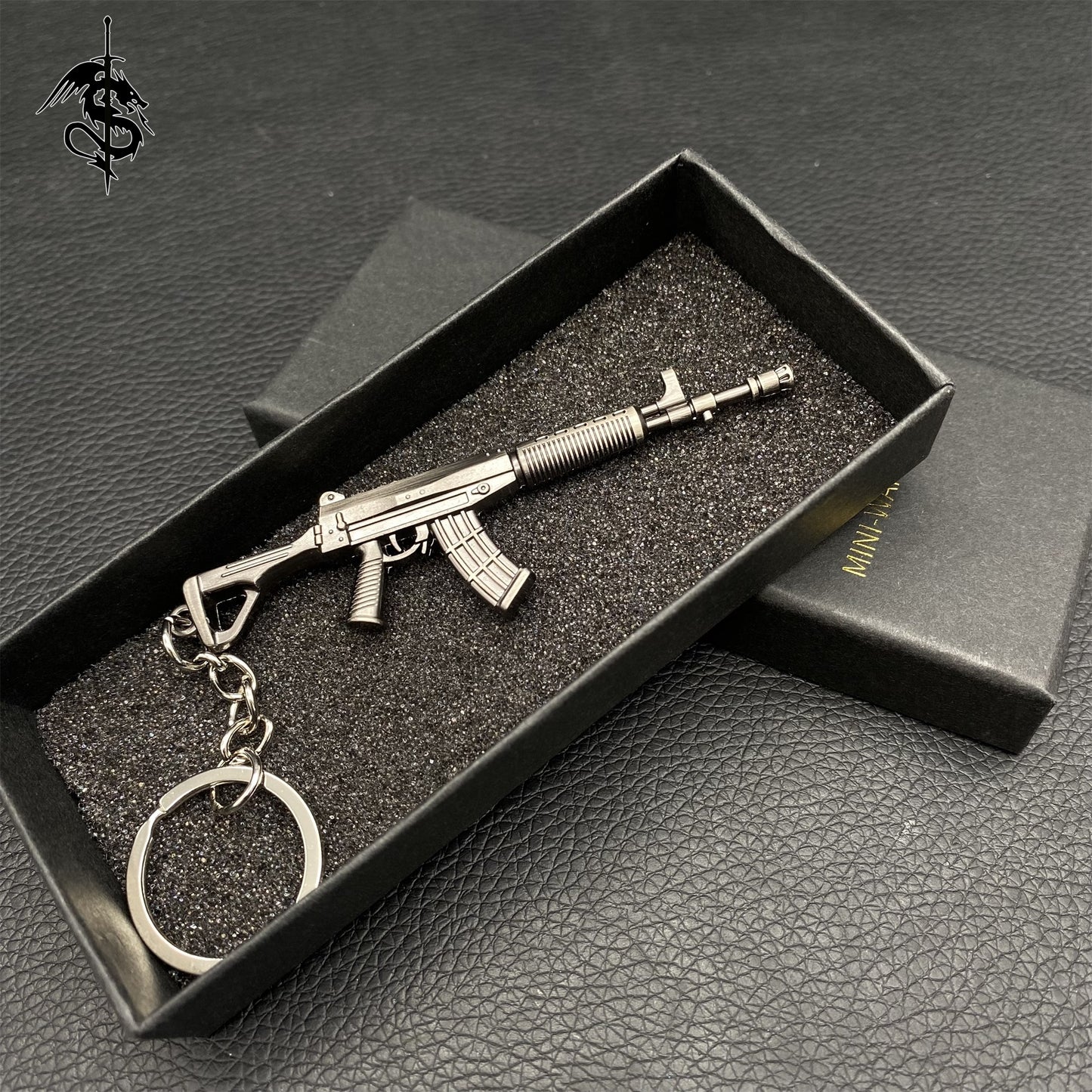 Mini QBZ03-A Rifle Gun Metal keychain