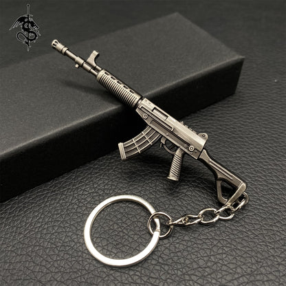Mini QBZ03-A Rifle Gun Metal keychain