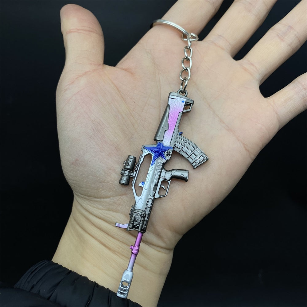 Tiny QBZ95 Iron Will Assault Metal Gun Keychain