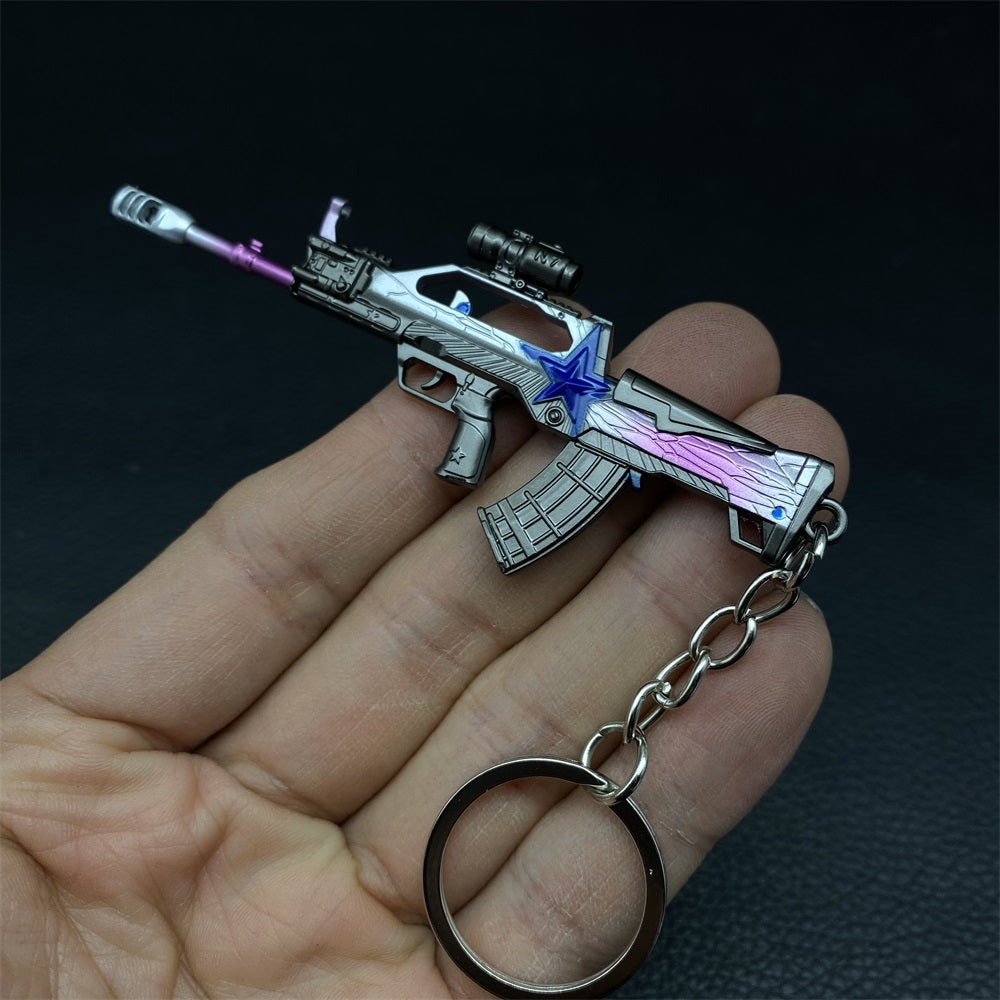 Tiny QBZ95 Iron Will Assault Metal Gun Keychain