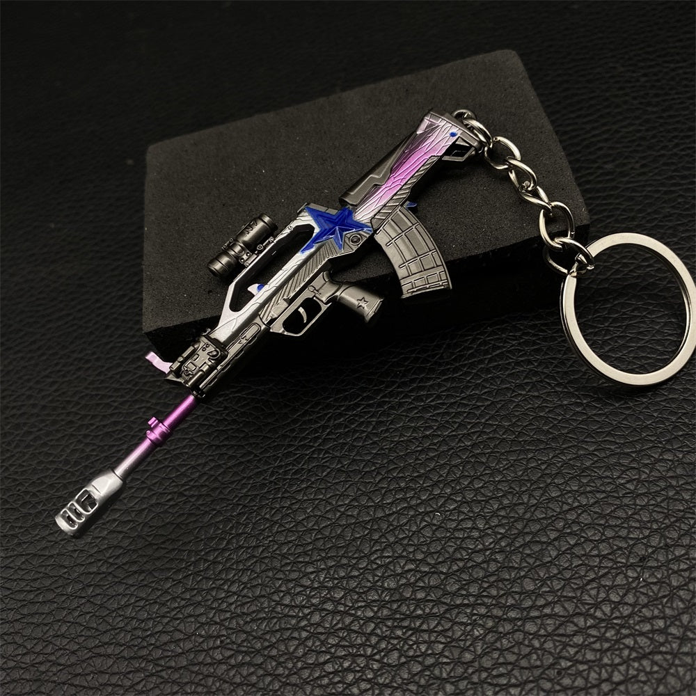 Tiny QBZ95 Iron Will Assault Metal Gun Keychain