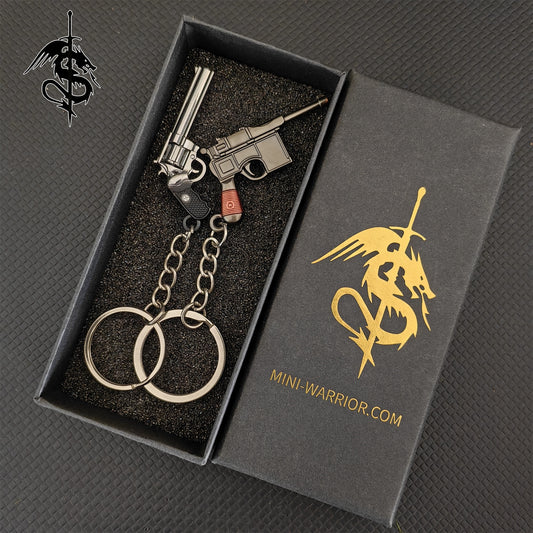 Metal Revolver King Cobra Gun Keychain Tiny Red9 Keychain