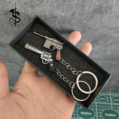 Metal Revolver King Cobra Gun Keychain Tiny Red9 Keychain