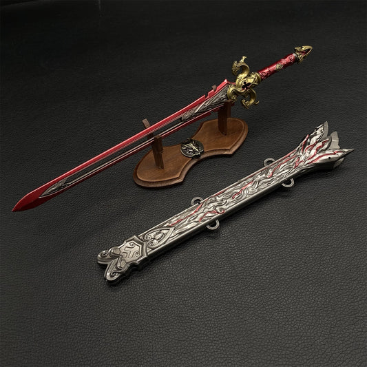 NB Game 30CM Red Sky Sword Metal Display Art
