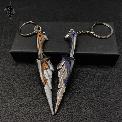 Mini Relic Stone Daggers Metal keychain A Pair
