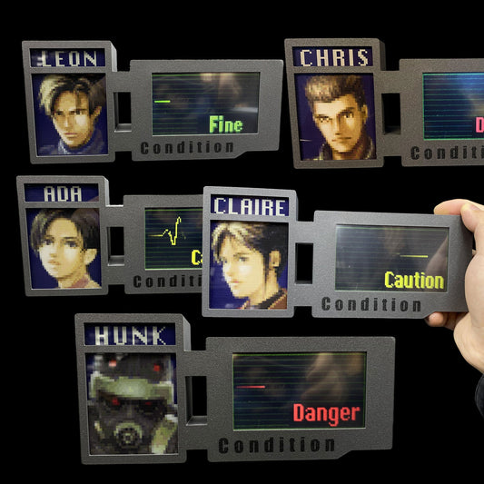 Customized 3D Printed RE Game Character Leon Ada Clarie Chris Hunk Status Screen Bar